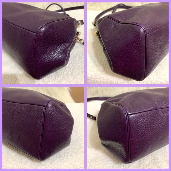 Coach Purple Satchel with Gold Accents - Picture 7 of 16